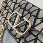 Valentino Loco Toile Iconographe Shoulder Bag Dark Coffee